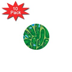 Golf Course Par Golf Course Green Copy 1  Mini Buttons (10 Pack)  by Nexatart