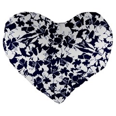 Flowers Garden Textiles Fabric Large 19  Premium Heart Shape Cushions by Pakrebo