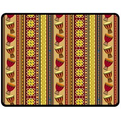 Traditional Africa Border Wallpaper Pattern Colored 4 Fleece Blanket (medium)  by EDDArt