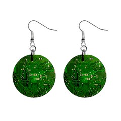 Background Green Board Business Mini Button Earrings by Pakrebo