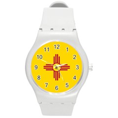 New Mexico Flag Round Plastic Sport Watch (m) by FlagGallery