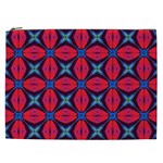 Seamless Wallpaper Digital Pattern Red Blue Cosmetic Bag (XXL) Front