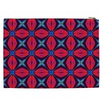 Seamless Wallpaper Digital Pattern Red Blue Cosmetic Bag (XXL) Back