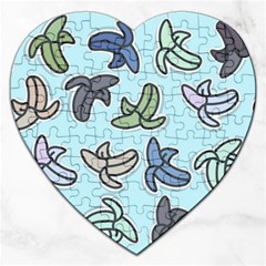 Bananas Repetition Repeat Pattern Jigsaw Puzzle (heart) by Pakrebo