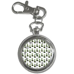 Cactus White Pattern Key Chain Watches by snowwhitegirl