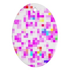 Pixelpink Oval Ornament (two Sides) by designsbyamerianna