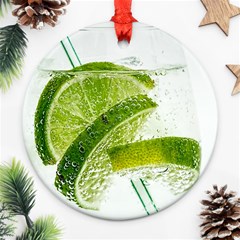 Lime Club Soda Drink Cocktail Ornament (round) by Pakrebo