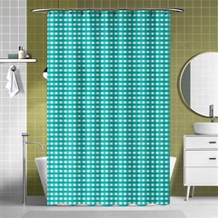 Gingham Plaid Fabric Pattern Green Shower Curtain 48  X 72  (small) 