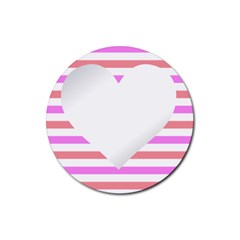 Love Heart Valentine S Day Rubber Coaster (round)  by HermanTelo