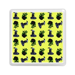 Gothic Girl Rose Yellow Pattern Memory Card Reader (square) by snowwhitegirl