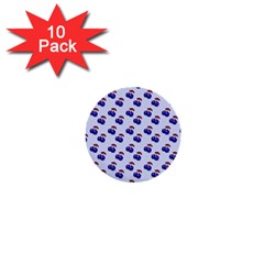 Retro Blue Cherries 1  Mini Buttons (10 Pack)  by snowwhitegirl