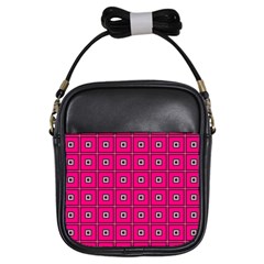 Pink Pattern Squares Girls Sling Bag by HermanTelo