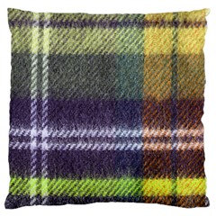 Yellow Plaid Flannel Large Cushion Case (two Sides) by snowwhitegirl