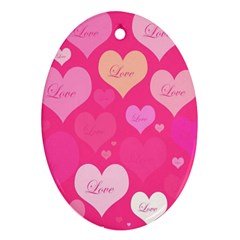 Heartsoflove Oval Ornament (two Sides) by designsbyamerianna