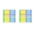 Easter Background Easter Plaid Cufflinks (Square) Front(Pair)