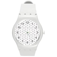 Cycling Motif Design Pattern Round Plastic Sport Watch (m) by dflcprintsclothing