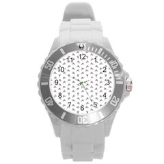 Cycling Motif Design Pattern Round Plastic Sport Watch (l) by dflcprintsclothing