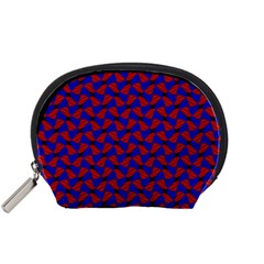 Background Texture Design Geometric Red Blue Accessory Pouch (small) by Sudhe