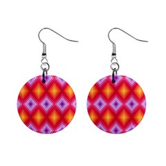 Texture Surface Orange Pink Mini Button Earrings by Mariart