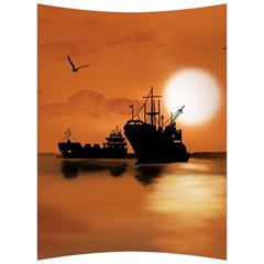 Digital Art Artwork Ship Boats Sea Back Support Cushion by Wegoenart