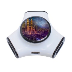 City Lights Skyline Buildings 3-port Usb Hub by Wegoenart