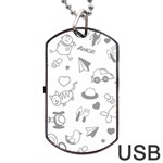 Children Drawings Baby Fish Cat Dog Tag USB Flash (One Side) Front