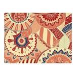 Pop Art Paisley Flowers Ornaments Multicolored 4 Background Solid Dark Red Double Sided Flano Blanket (Mini)  35 x27  Blanket Back