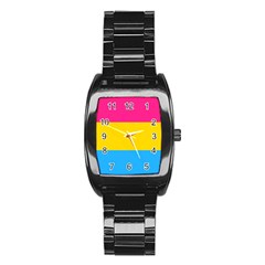 Pansexual Pride Flag Stainless Steel Barrel Watch by lgbtnation