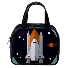 Rocket Space Universe Spaceship Classic Handbag (one Side) by Pakrebo