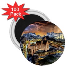 Castle Fantasy Landscape Stormy 2 25  Magnets (100 Pack)  by Pakrebo