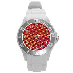 Pattern Textile Structure Abstract Round Plastic Sport Watch (l) by Pakrebo