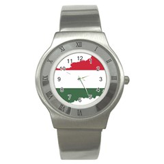 Hungary Country Europe Flag Stainless Steel Watch by Sapixe