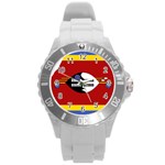 Swaziland Flag Map Geography Round Plastic Sport Watch (L) Front