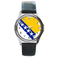 Bosnia And Herzegovina Country Round Metal Watch by Sapixe