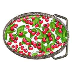 Cherry Leaf Fruit Summer Belt Buckles by Mariart