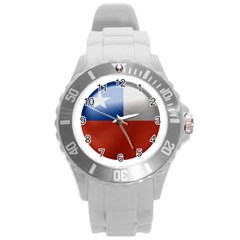 Chile Flag Country Chilean Round Plastic Sport Watch (l) by Sapixe