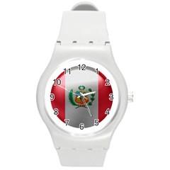 Peru Flag Country Symbol Nation Round Plastic Sport Watch (m) by Sapixe