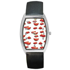 Summer Watermelon Pattern Barrel Style Metal Watch by Pakrebo