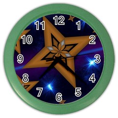 Star Background Color Wall Clock