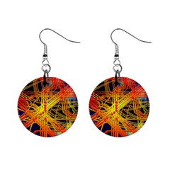 Board Circuits Control Center Trace Mini Button Earrings by Pakrebo