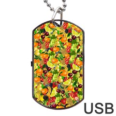 Background Pattern Structure Fruit Dog Tag Usb Flash (one Side) by Pakrebo