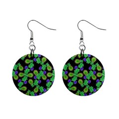 Flowers Pattern Background Mini Button Earrings by HermanTelo