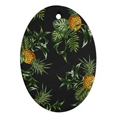 Pineapples Pattern Oval Ornament (two Sides) by Sobalvarro