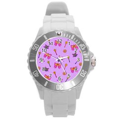 Moon Round Plastic Sport Watch (l) by Mezalola