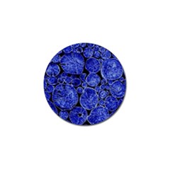 Neon Abstract Cobalt Blue Wood Golf Ball Marker by Bajindul