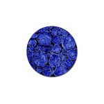 Neon Abstract Cobalt Blue Wood Golf Ball Marker Front