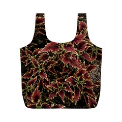 Plant Colorful Red Garden Leaves Full Print Recycle Bag (m) by Simbadda