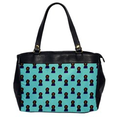 Nerdy 60s  Girl Pattern Aqua Oversize Office Handbag by snowwhitegirl