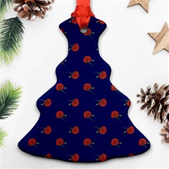 Red Rose Blue Christmas Tree Ornament (two Sides) by snowwhitegirl