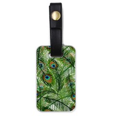 Peacock Feathers Pattern Luggage Tag (one Side) by Vaneshart